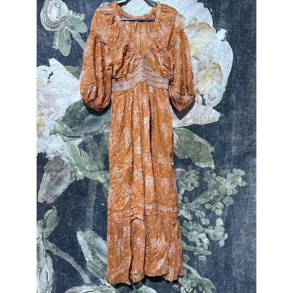 New Free People Golden Hour Maxi Dress size Medium - Picture 5 of 9